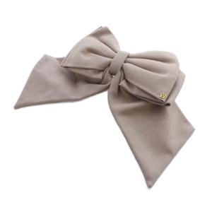 リボンバレッタ ロゴ ピンクベージュ /SR51