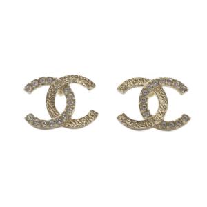 ココマーク ラインストーン ピアス ゴールド色 B23P