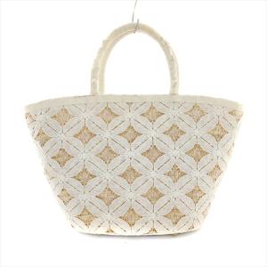 TOCCA ハンドバッグ かごバッグ レース 巾着開閉 白 ホワイト ベージュ /AS OS