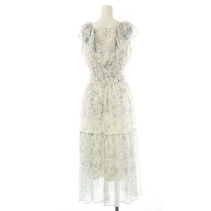 SNIDEL 24SS Sustainableプリーツフリルワンピース マキシ ロング 0 白 ホワイト /AT OS