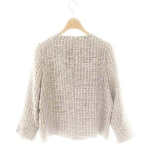SNIDEL 23AW クラッシックツイードジャケット ノーカラージャケット ラメ 0 ピンク ホワイト ブラック /ES