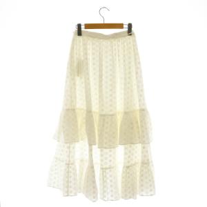 deicy コットンレースギャザースカート マキシ ロング F 白 ホワイト /AT OS