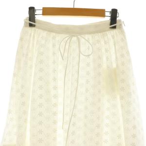 deicy コットンレースギャザースカート マキシ ロング F 白 ホワイト /AT OS