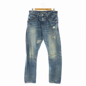 スタッズ デニムパンツ ダメージ加工 M 青 ブルー /SS OS