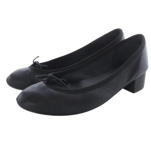 Camille gomme Ballerinas レザーバレエシューズ パンプス 35.5 黒 ブラック