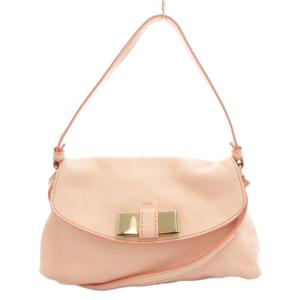 リリー LILY ハンドバッグ リボンショルダー ポシェット 2WAY 斜め掛け ロゴ レザー ピンク