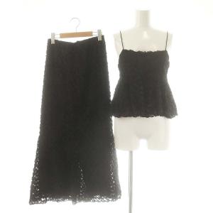 25SS 3Dラッフルチュールペプラムブラウス チュールスカート ロング 2 ブラック /DF OS