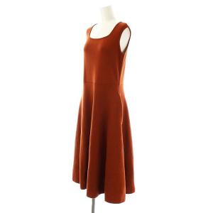 FOXEY Knit Dress Orangette ワンピース ウール 38 オレンジブラウン 40553