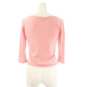 PRADA クロップドフリルトップス カットソー S ピンク /DO OS