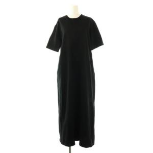 24SS ミニマルTシャツドレス ワンピース AP STUDIO ロング 五分袖 ブラック /DO OS
