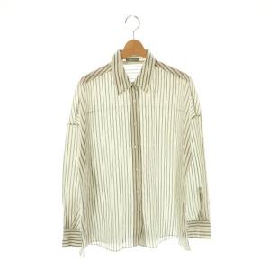 24AW DOUBLE STRIPE SALLY ストライプ シャツ 長袖 38 オフホワイト ブラック