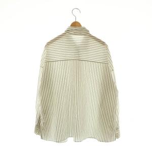 theory luxe 24AW DOUBLE STRIPE SALLY ストライプ シャツ 長袖 38 オフホワイト ブラック