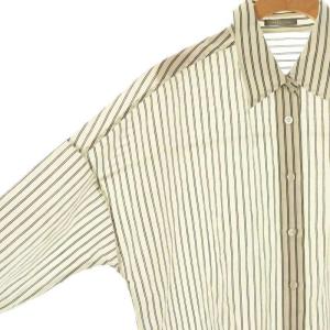 theory luxe 24AW DOUBLE STRIPE SALLY ストライプ シャツ 長袖 38 オフホワイト ブラック