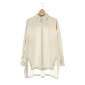 24SS LUXE COTTON QUINCI レースカラーシャツ 長袖 38 グレー /DO OS
