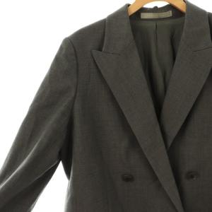 theory luxe 24AW Suave Saxony Debby ウールダブルブレストジャケット 総裏地 40 グレー /DO