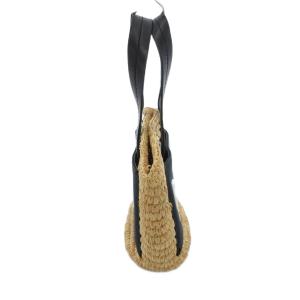 KENZO かごバッグ ショルダー 2WAY ラフィア ロゴ 生成り 黒 ブラック /UO