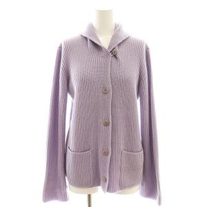 カシミヤ ニット カーディガン 40 紫 パープル /AT OS