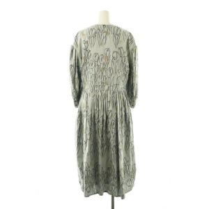 mina perhonen choucho+tulipan ワンピース 36 ライトグレー ブラック