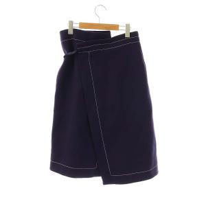 MARNI ステッチウールラップスカート 38 ダークパープル /DO OS