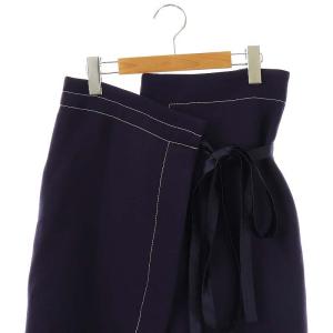 MARNI ステッチウールラップスカート 38 ダークパープル /DO OS