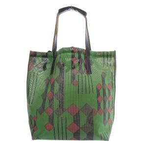 トートバッグ ショルダーバッグ レザーハンドル グリーン /YO11