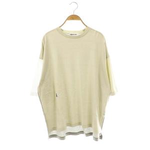 25SS loose t-shirt Tシャツ カットソー 五分袖 M ベージュ グレー /HK OS