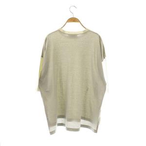 nagonstans 25SS loose t-shirt Tシャツ カットソー 五分袖 M ベージュ グレー /HK OS