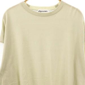nagonstans 25SS loose t-shirt Tシャツ カットソー 五分袖 M ベージュ グレー /HK OS