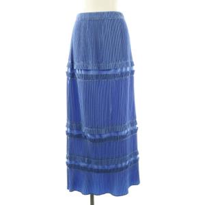 25SS STRAIGHT PLEATS SKIRT プリーツタイトスカート バックスリット ブルー /ES