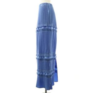ENFOLD 25SS STRAIGHT PLEATS SKIRT プリーツタイトスカート バックスリット ブルー /ES