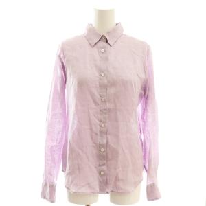 80リネンシャツ 長袖 38 ラベンダー /HK OS SH