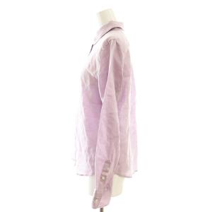 NOBLE 80リネンシャツ 長袖 38 ラベンダー /HK OS SH