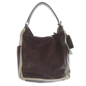 キャンバス レザー ワンショルダーバッグ ブラウン ベージュ 252592