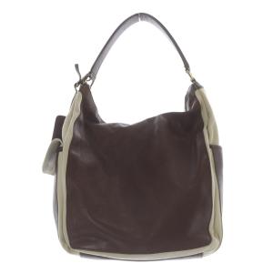 YVES SAINT LAURENT キャンバス レザー ワンショルダーバッグ ブラウン ベージュ 252592