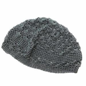 ニットベレー帽 帽子 編み込み グレー /GV SH