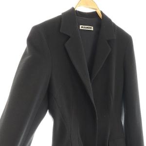 JIL SANDER＋ vintage ウールジップアップロングコート 36 ブラック