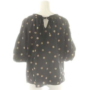 BALLSEY 23SS ドットプリント パフスリーブブラウス 36 ブラック ベージュ /ES OS