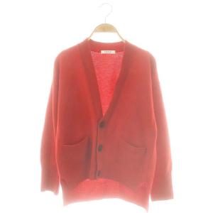 23AW NZ LAMB 9G Vネックカーディガン ニット S レッド /ES OS