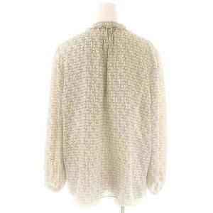BALLSEY 23AW モノグラムプリント フリルネックブラウス シャツ 総柄 36 ベージュ ブラック /ES OS
