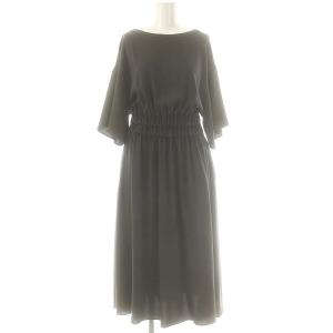 ジャージーライクジョーゼット ワイドスリーブマキシワンピース 34 チャコール /ES OS