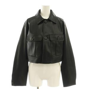 24AW レザーライクショートジャケット 36 ブラック /DO OS