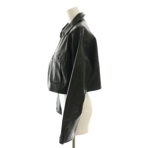 MACPHEE 24AW レザーライクショートジャケット 36 ブラック /DO OS