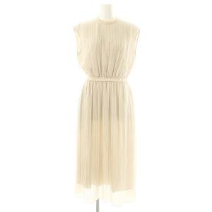 ランダムプリーツ フレンチスリーブワンピース 36 ライトベージュ /ES OS