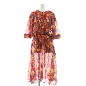 総柄シャツワンピース ロング 七分袖 34 マルチカラー /DO OS