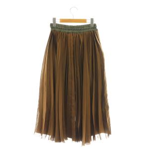 sacai Technical Jersey Skirt スカート プリーツ 切替 ロング 0 ブラウン 22-06185