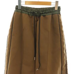 sacai Technical Jersey Skirt スカート プリーツ 切替 ロング 0 ブラウン 22-06185