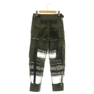 sacai グラフィック メッシュ パネル カーゴ パンツ 2 カーキ 21-05462 /HK OS