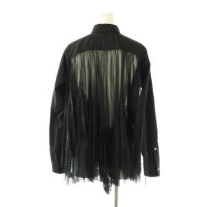 sacai バックレース シャツ スタンドカラー 長袖 1 黒 ブラック /AT OS