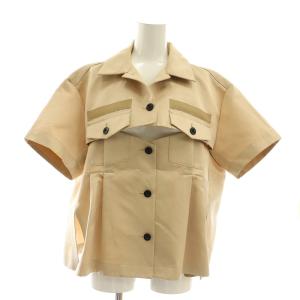 SATIN SHIRT ブラウス 半袖 1 ベージュ 22-06116 /HK OS