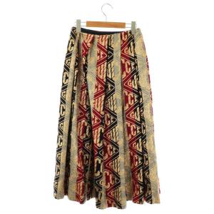 GUCCI 524386 ゲームロゴ ジャガード タックスカート ラメ メタリック 36 レッド マルチカラー